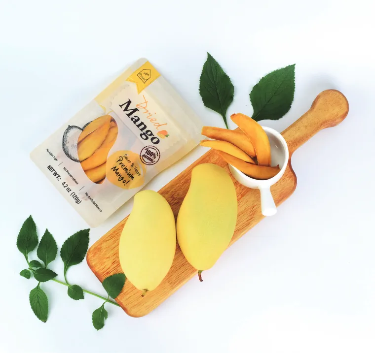 Dried mango styled with fresh fruit